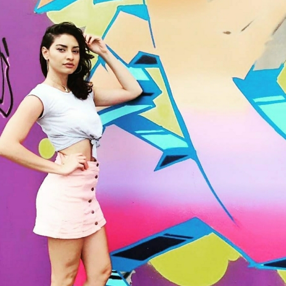 Mini Buttons Dusty Pink Skirt - Picture 5 of 5